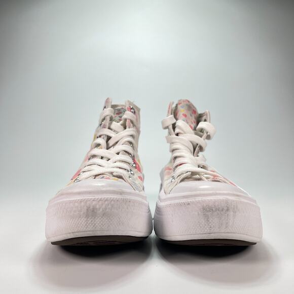 Converse Chuck Taylor All Star White Hearts Platform Shoes 271708C Youth Size 4 - Picture 2 of 10